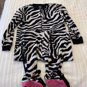 Zebra onesie. Size medium. Lightly worn